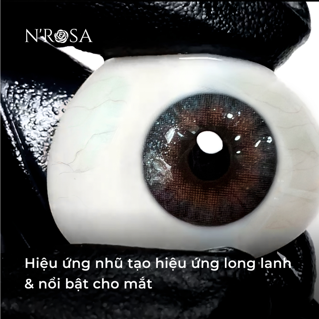 Lens xám có độ cận N’Rosa Fantasy Gray chất liệu Silicone Hydrogel cho mắt thở Angel Eyes phân phối | Độ cận: 0-8