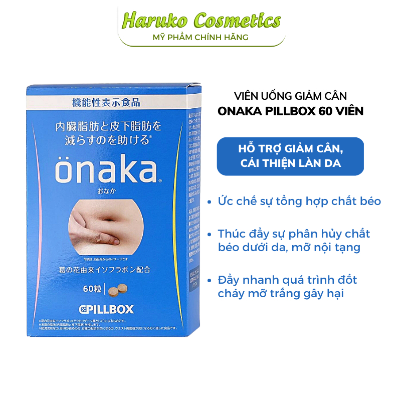Viên Giảm Mỡ Bụng Onaka Pillbox Nhật Bản - Hộp 60 Viên