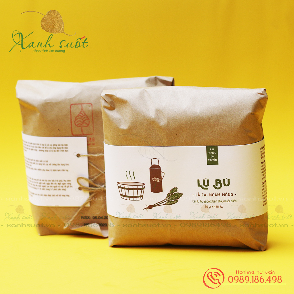 [Vietherb] Lú Bú - Lá Cải Ngâm Mông - Thủy Liệu Pháp - Làm Ấm, Dưỡng Tử Cung, Thải Độc - Lu Bu Herbal Sitz Bath [Xanh Suốt]