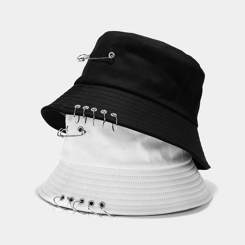 Mũ bucket cá tính phối khuyên sắt thời trang nam nữ AH1752