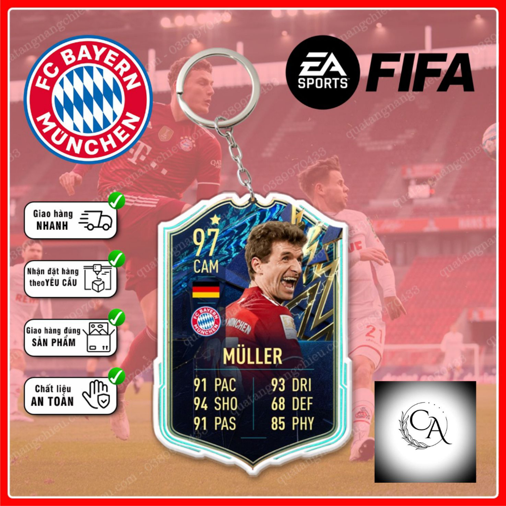 Móc Khóa Thomas Muller, CLB bóng đá Bayern Munich ☘️MÓC KHÓA THẺ CẦU THỦ☘️