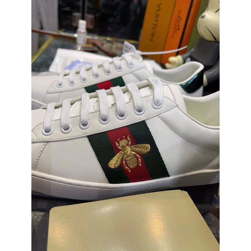 ⚡️[Hight Quality] Hàng Có Sẵn!! Giày G.C Ace Embroidered Sneaker White Leather With Bee - Hàng Loại 1 Full Box GC Ong