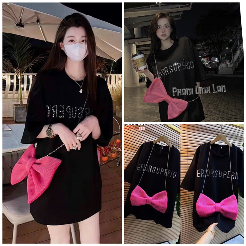 Áo phông nữ quảng châu xịn chữ đá to siêu hot ảnh video shop chụp thật