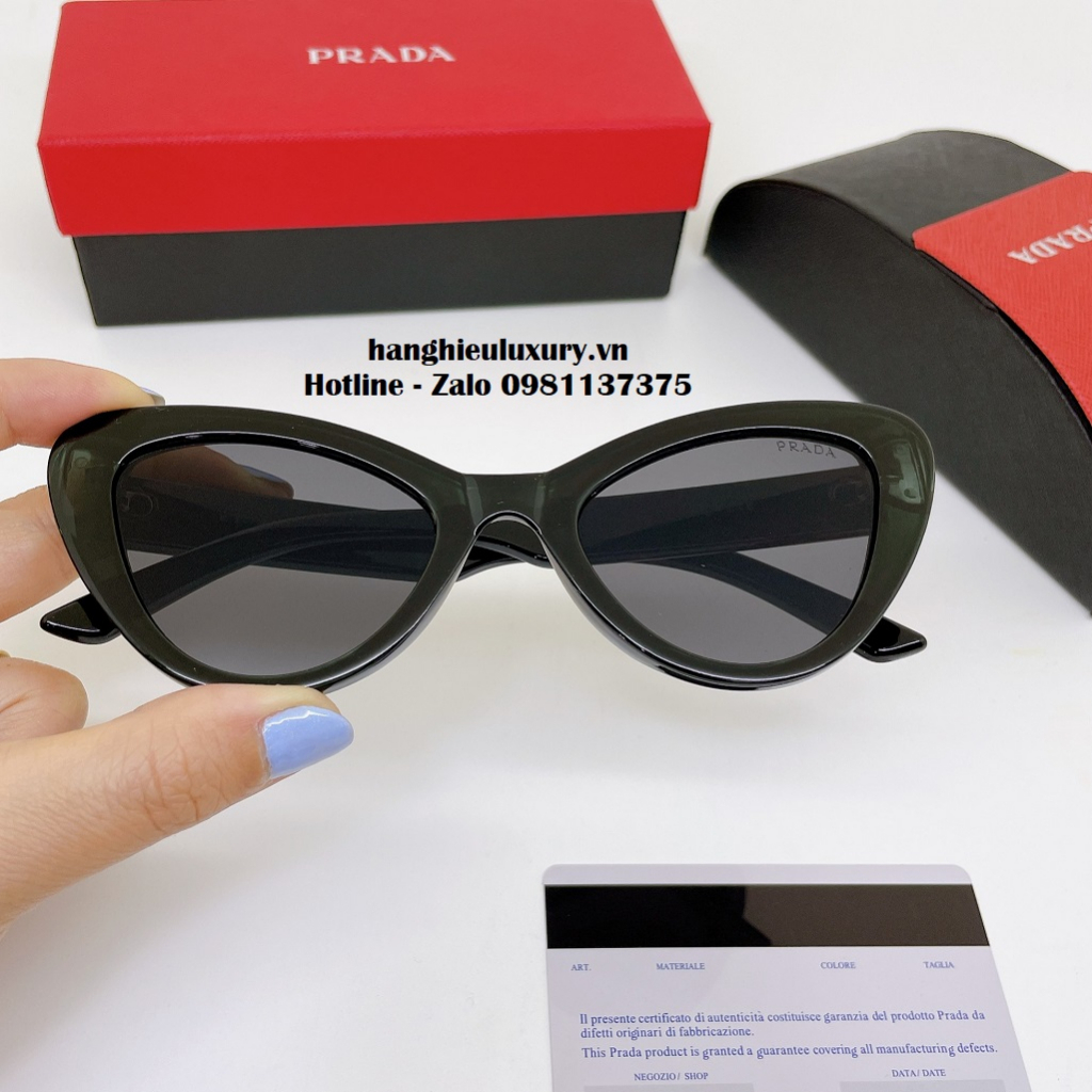 Kính Mát Nữ Màu Đen Mắt Mèo Cao Cấp Full Box PRD 20265