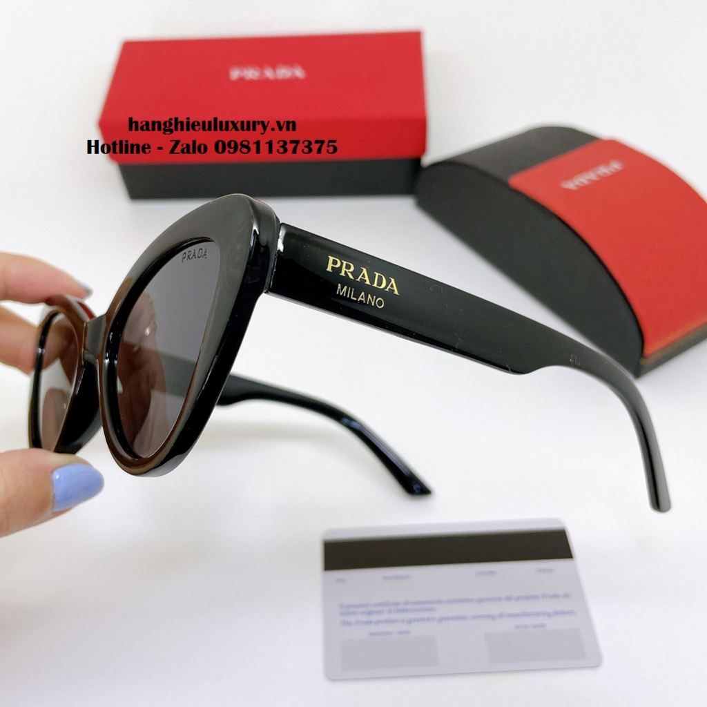 Kính Mát Nữ Màu Đen Mắt Mèo Cao Cấp Full Box PRD 20265