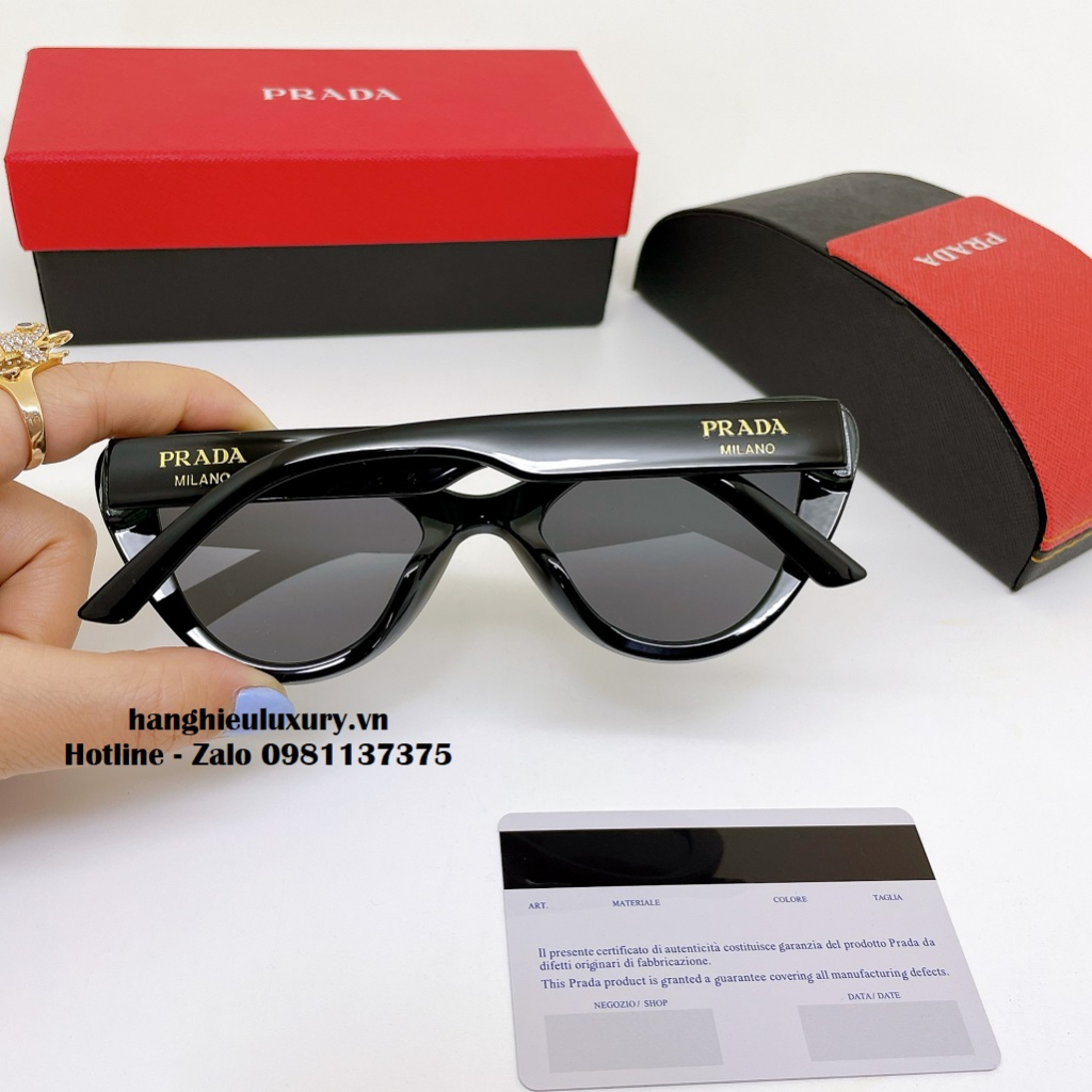 Kính Mát Nữ Màu Đen Mắt Mèo Cao Cấp Full Box PRD 20265