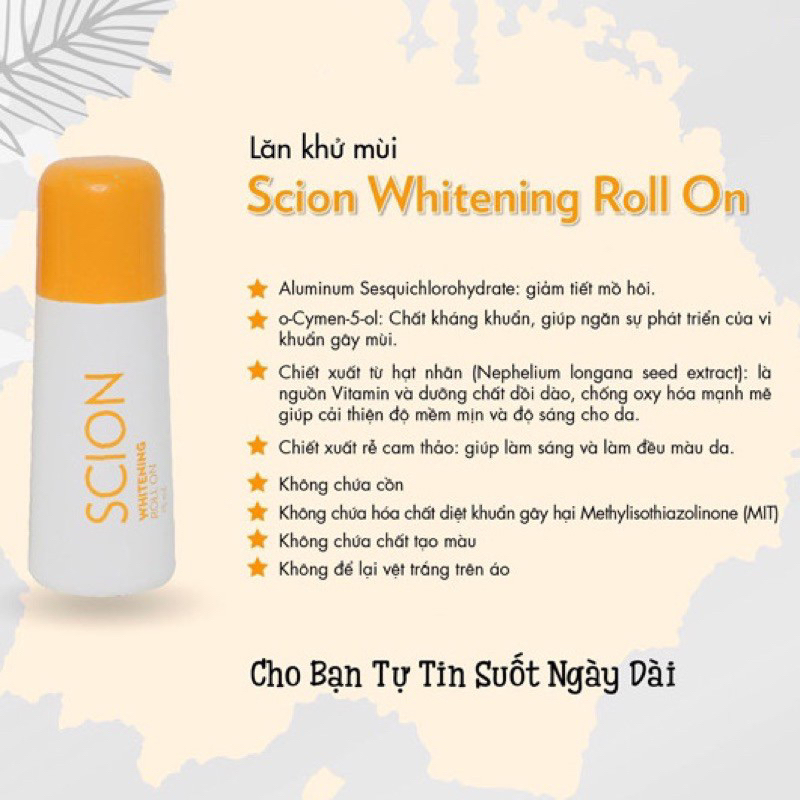 Lăn Khử Mùi Scion Pure White Roll on 75ml