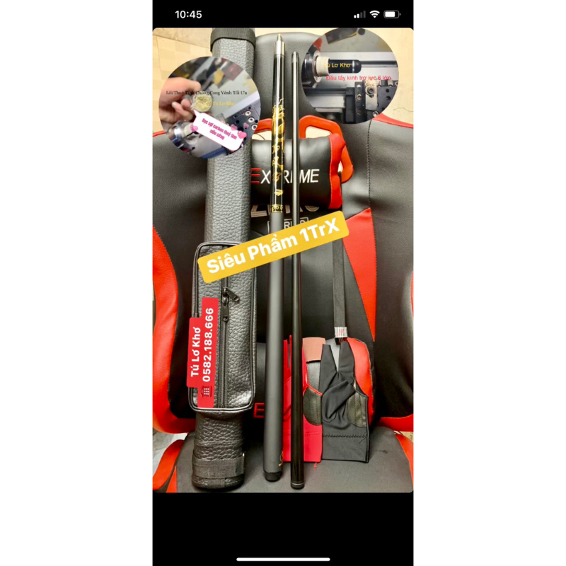 Cơ Bi A Lỗ _Lip và 3C ngọn sợi carbon đủ phụ kiện