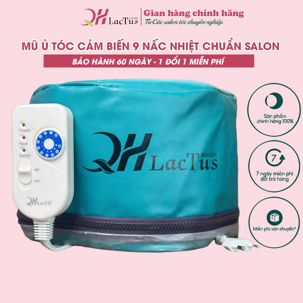 Máy hấp tóc tại nhà QH Lactus season mũ hấp tóc 9 cấp độ chuẩn salon 50w