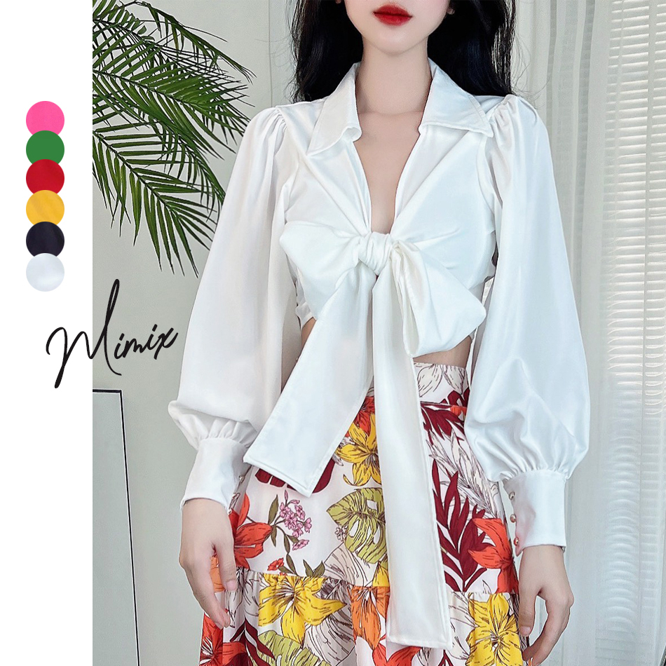 Áo sơ mi đắp chéo MIMIX đa phong cách BF2110