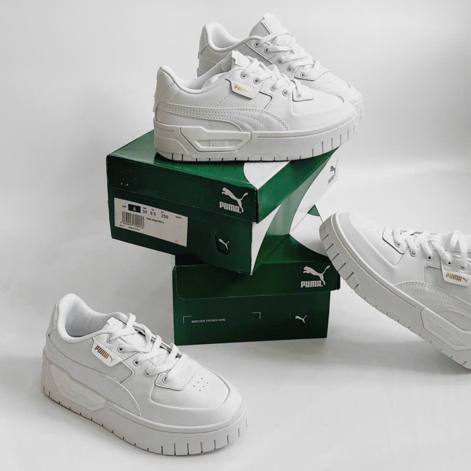 giày PUMA cali dream full trắng cổ thấp mới, giày pumo cali đế cao full white cao cấp kèm hộp bảo vệ