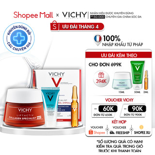Bộ sản phẩm chăm sóc da làm sáng, giảm thâm nám ban đêm Vichy Liftactiv Collagen Nuit