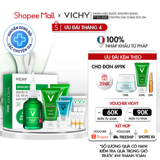 Bộ sản phẩm tinh chất giúp dịu da tức thì, giảm mụn, phục hồi và bảo vệ da Vichy Normaderm Probio-BHA