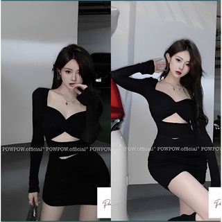ĐẦM BODY TAY DÀI ÔM SÁT KHOÉT BỤNG SEXY PHONG CÁCH HÀN QUỐC