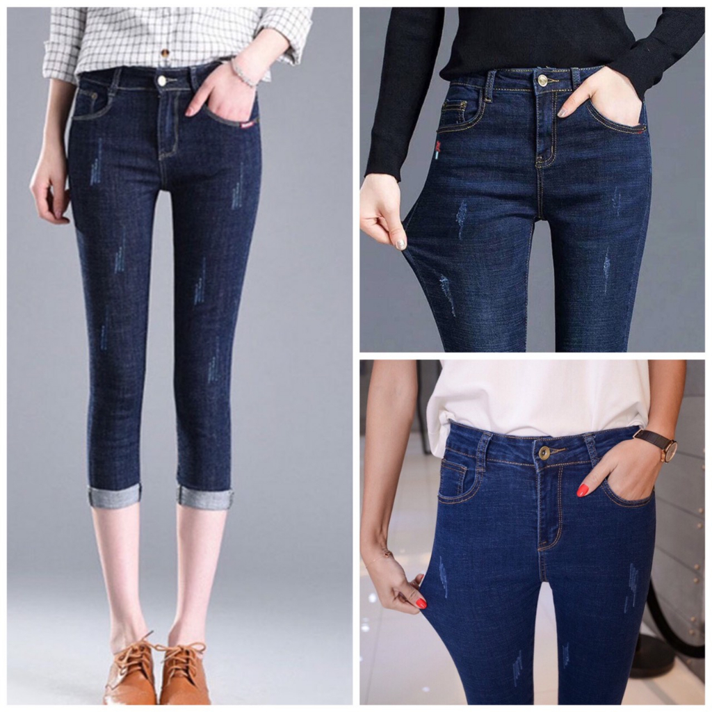 Quần jean nữ co giãn 9 tấc skinny co giãn, quần bò nữ 9 tấc nhiều màu