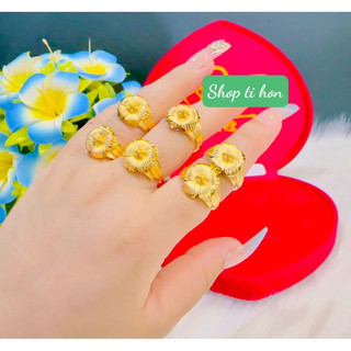 Nhẫn hoa dát vàng 24 cao cấp mẫu mới về