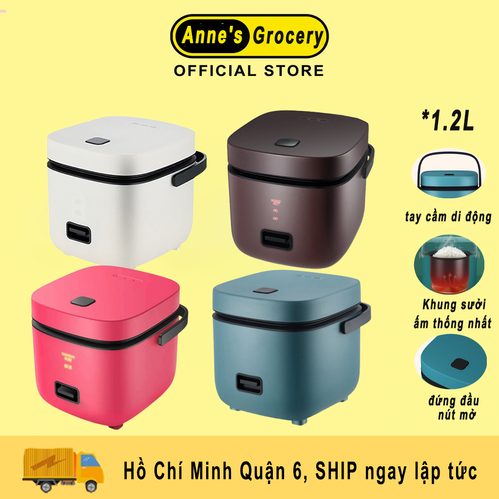Nồi cơm điện mini nồi cơm điện thông minh nồi hầm tự động mini đa năng 1.2L phù hợp gia đình 2-3 người