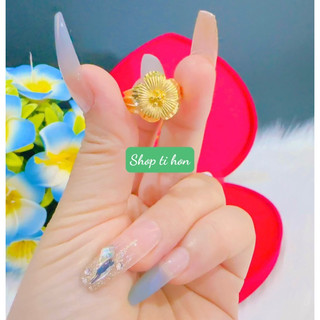 Nhẫn hoa dát vàng 24 cao cấp mẫu mới về