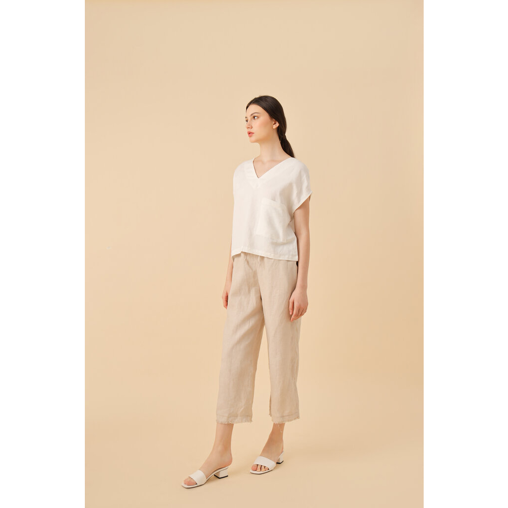 Quần dài tua rua vải linen tưng cao cấp - ANAM
