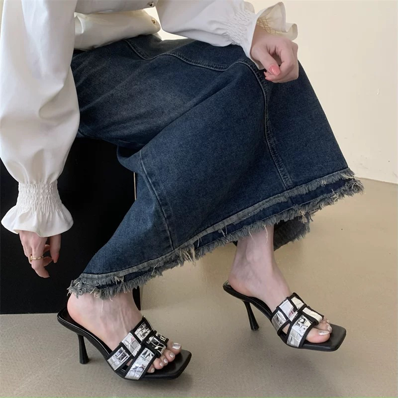 TKLIHN Dép cao gót lấp lánh SANG CHẢNH hot FASHIONITA phong cách HÀN QUỐC 2023