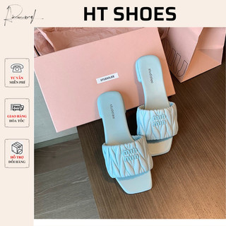 (Sẵn)Dép sandal đế bằng MinMin mũi vuông thoáng khí thời trang đi biển mẫu mới 2023 G30