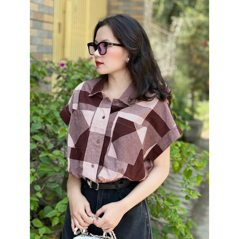 Áo SơMi Croptop Lai Bo Cực Xinh