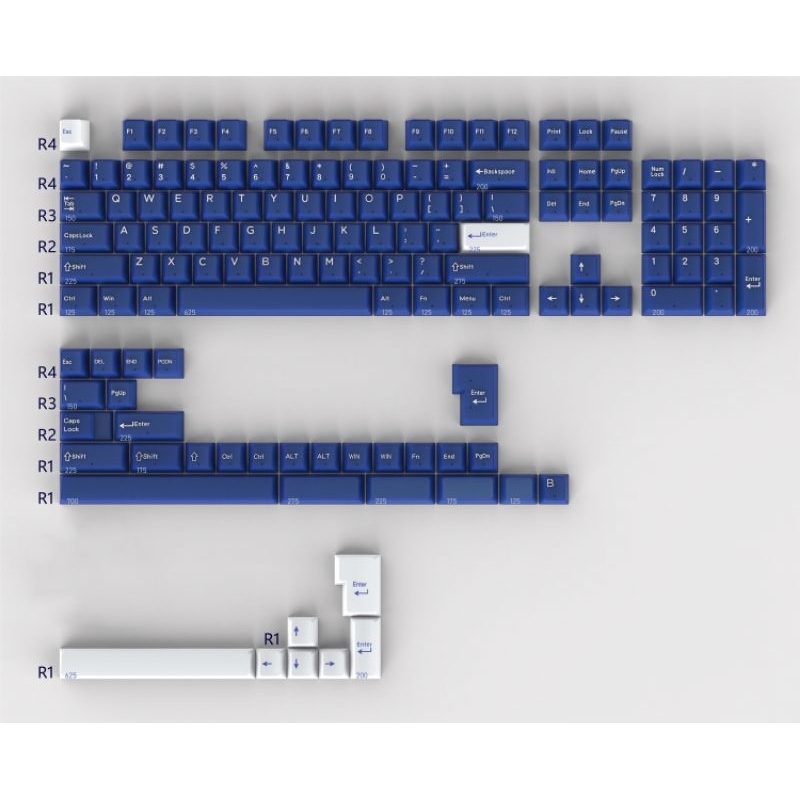Keycap NewBlue cấu trúc 2 tầng ABS mixed PC Profile Cherry Double Shot 138 nút - Kèm ảnh thật