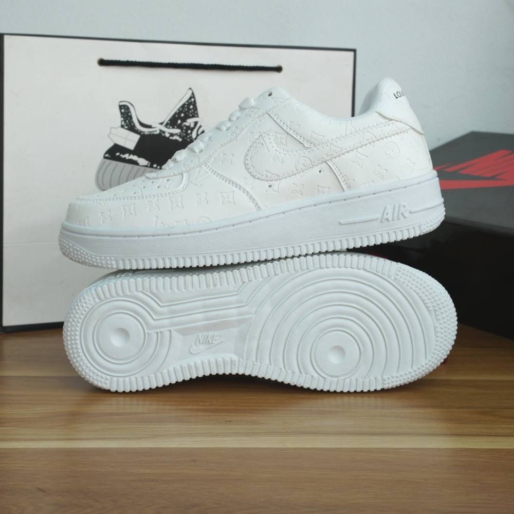 Giày thể thao AF1 Nâu LV, Giày Air Force 1 Low Louis Vuitton Monogram Brown Cao Cấp Nam Nữ Full Box Bill