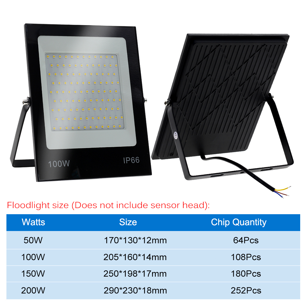 HUNTA Đèn 50W 100W 150W 200W đèn pha led ngoài trời,Siêu sáng và không thấm nước IP66