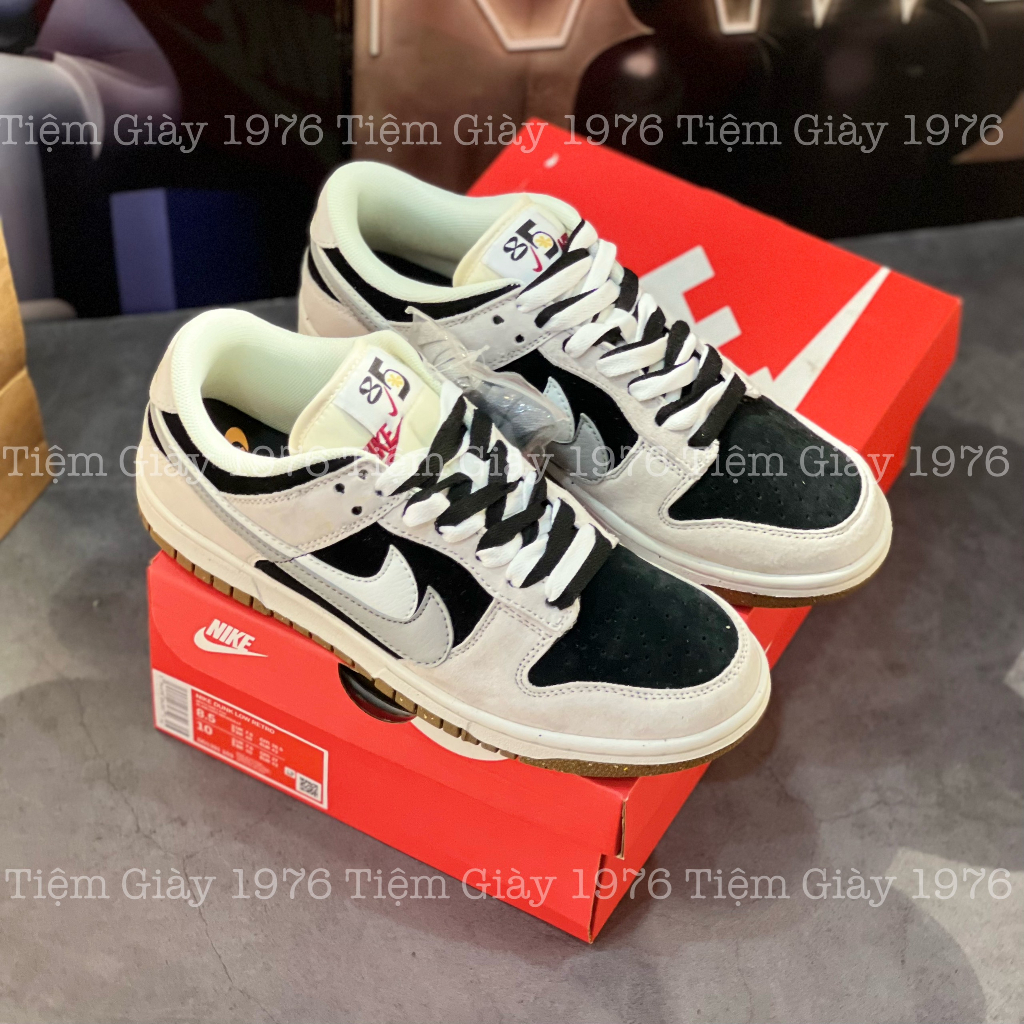 Giày Thể Thao SB Low 85 Grey White SB Dunk Xám Đen Da Lộn