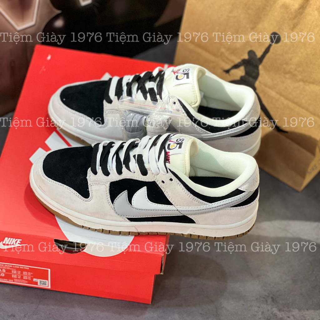 Giày Thể Thao SB Low 85 Grey White SB Dunk Xám Đen Da Lộn