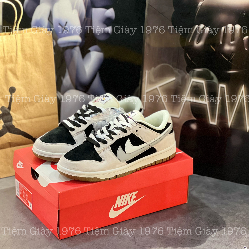 Giày Thể Thao SB Low 85 Grey White SB Dunk Xám Đen Da Lộn