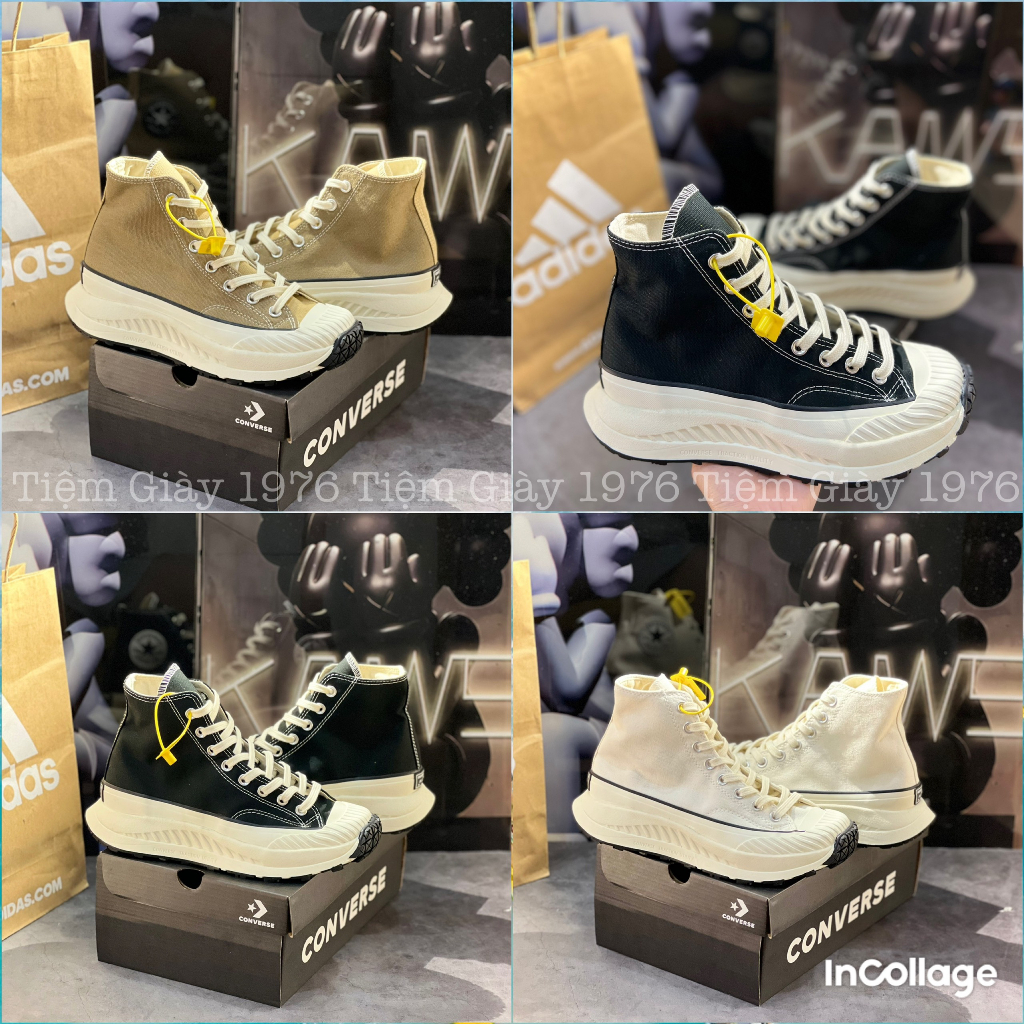 Giày Thể Thao Converse Chuck 1970s Triple White AT-CX Future Comfort, Giày CV Cổ Cao Trắng Độn Đế