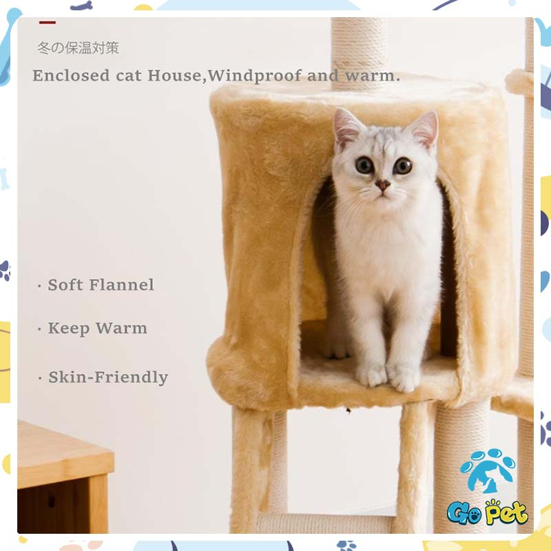 Mèo Leo Khung Năm Tầng Có Thể Tháo Rời Và Giặt Kèm Đồ Chơi Treo