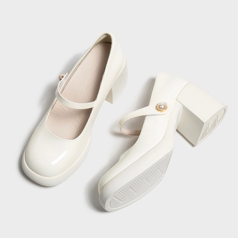 Giày CLAVE SHOES cao gót, ulzzang, mũi tròn 5cm