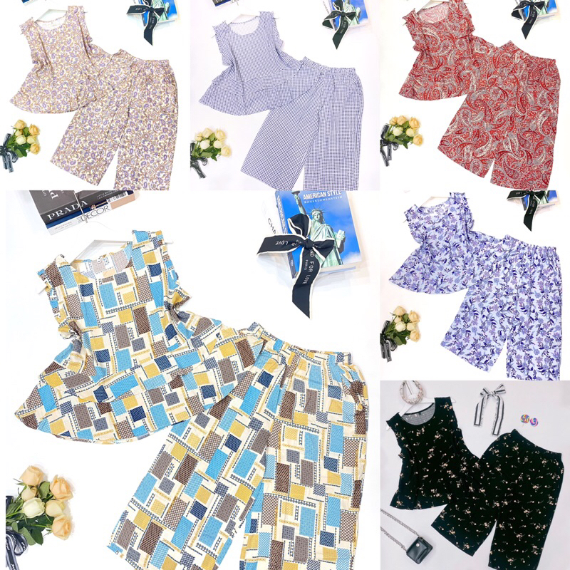 Đồ bộ sát nách xếp ly, đồ bộ tole thêu cao cấp hàng xuất khẩu ChiPansy vnxk f21