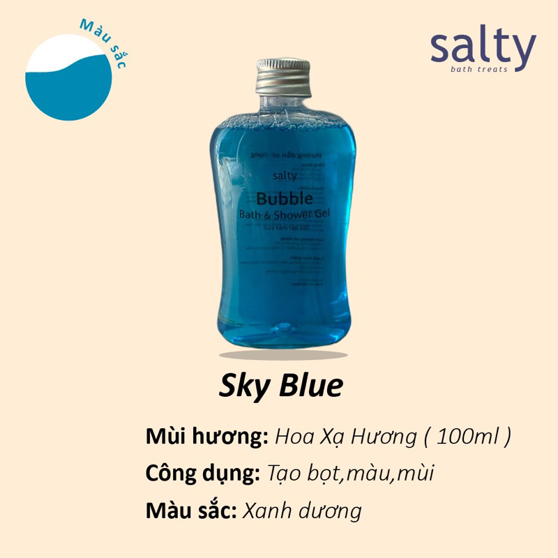 [Salty] Sky Blue Tạo bọt bồn tắm / Gel tạo bọt bồn tắm / Bubble Gel