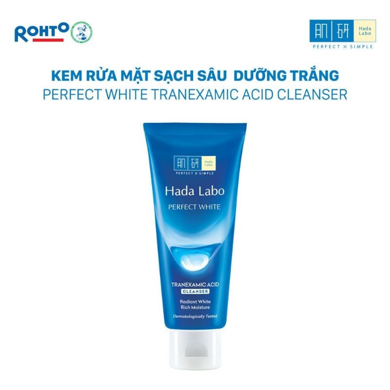 Kem rửa mặt dưỡng trắng Hada Labo Perfect White Tranexamic Acid Cleanser
