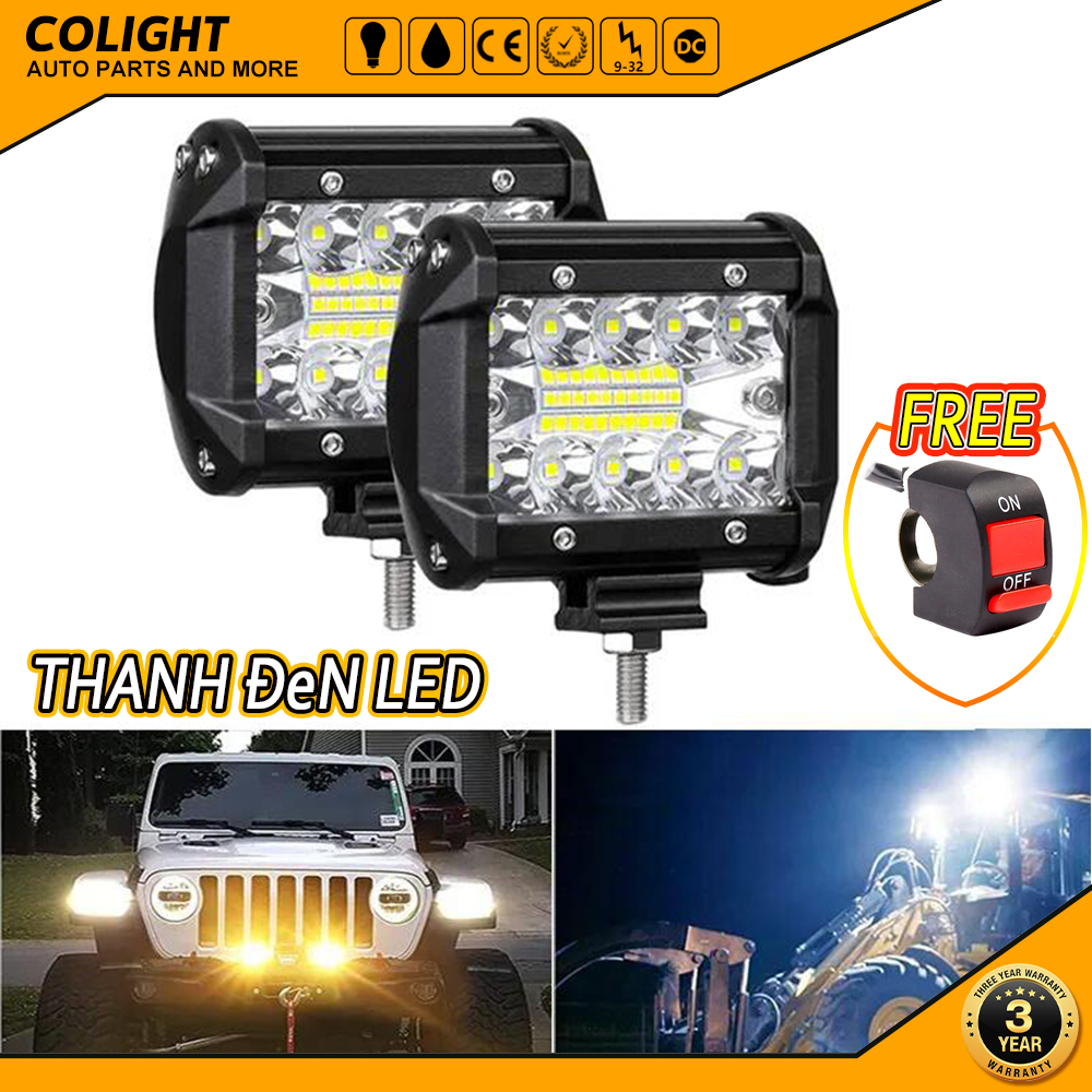 4 " 7'' LED Bar 144W/120W Spot Lũ Beam Combo cho Xe đầu kéo Thuyền Địa hình Xe tải SUV ATV Đèn sửa chữa ô tô