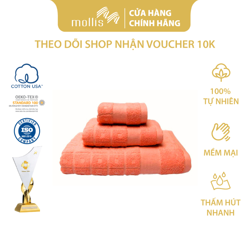 Khăn Tay Mollis Organic Cotton HM1Q 30x50cm Sợi Hữu Cơ An Toàn