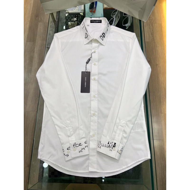 ⚡️[Hight Quality] Hàng Có Sẵn!!Sơ Mi Đôn Chề-Sơ Mi D.G Họa Tiết Chữ Kí Đơn Giản Sang Trọng Hàng Loại 1 Chất Liệu Cao Cấp
