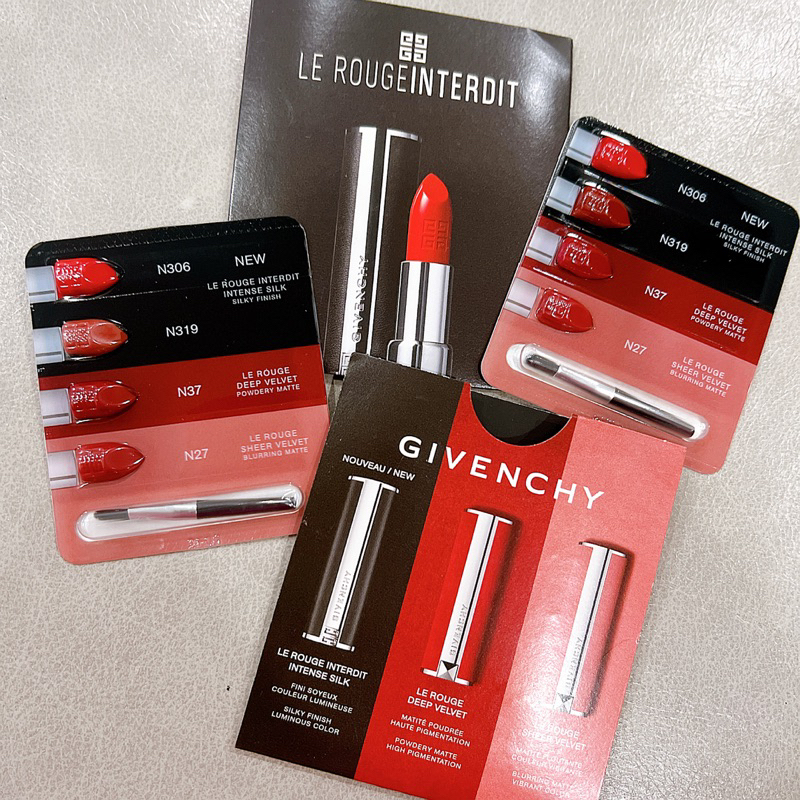 Vỉ Son GIVENCHY Le Rouge Interdit 4 ô Kèm Cọ