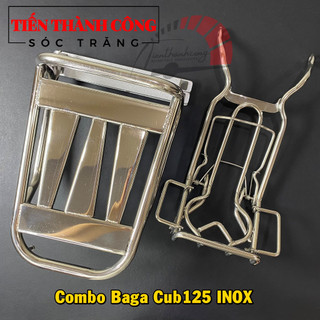 Combo 2 món Baga Cub125 INOX (baga giữa và sau) (Không rỉ, sáng bóng, chắc chắn, chịu tải tốt)/Baga INOX Cub125