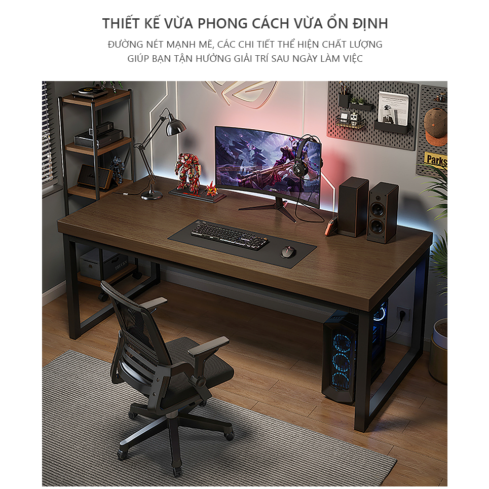 Bàn làm việc mặt gỗ 25mm thiết kế chân sắt hộp thương hiệu MEIR FURNITURE - GM66