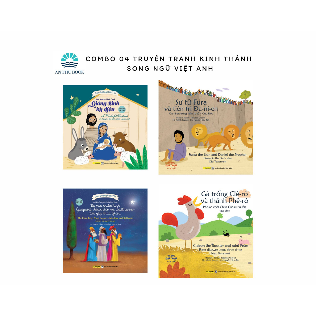 Sách Truyện Tranh Kinh Thánh Song Ngữ Việt Anh (Bộ 4 cuốn)