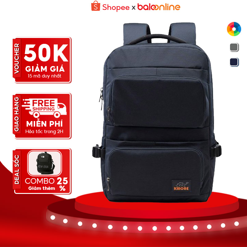 Balo Laptop 15.6 Inch Kmore The Wesley Chất Liệu Polyester Chông Nước Cao Cấp
