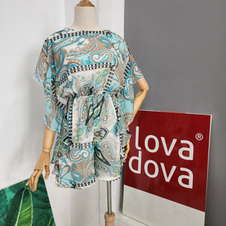 Playsuit họa tiết hoa màu xanh dương - Lovadova Deal 03