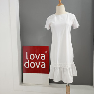 Đầm dáng suông phối ren đuôi xòe - Lovadova Deal 04