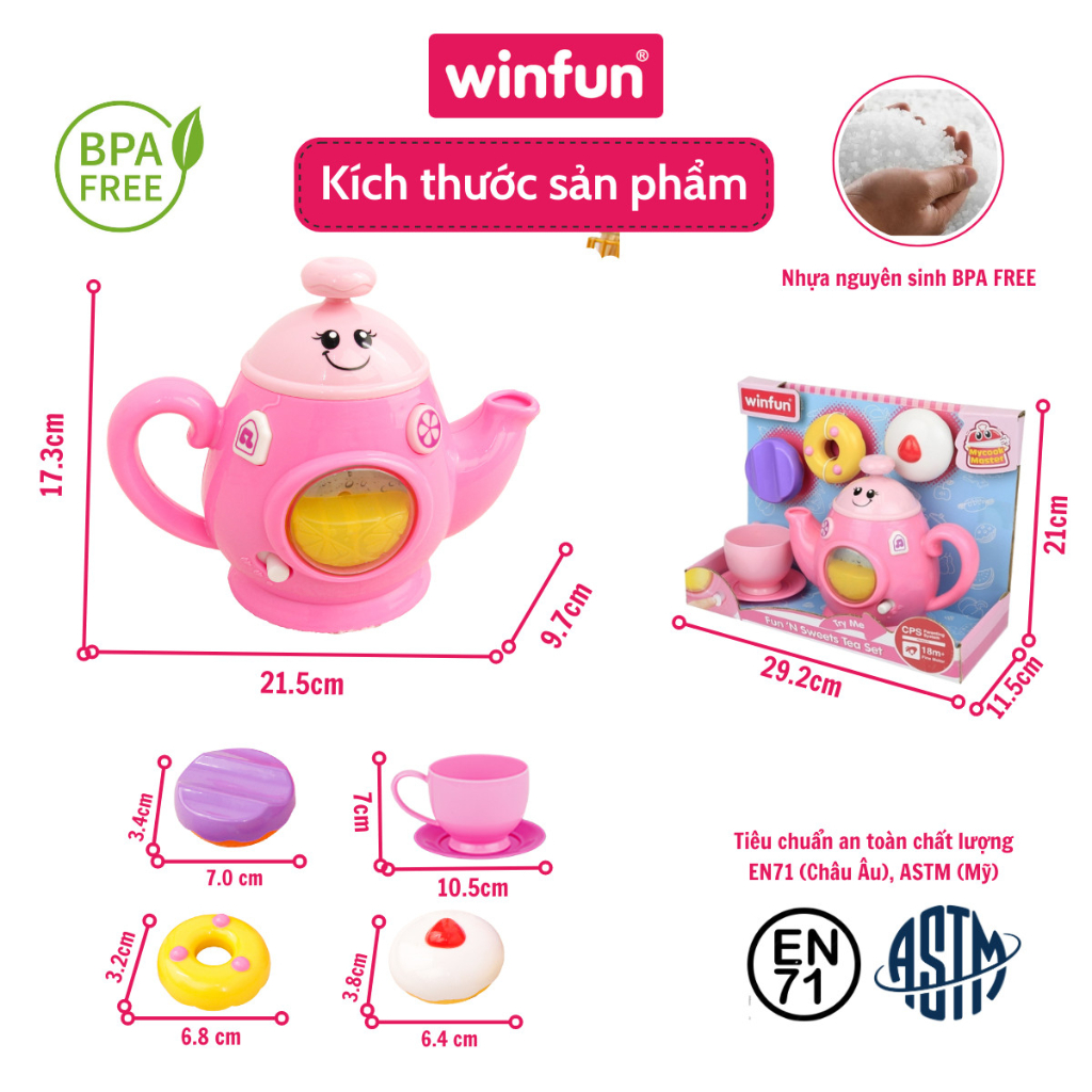 Set đồ chơi nhà bếp pha trà vui vẻ có nhạc Winfun 0754 - đồ chơi hướng nghiệp sáng tạo cho bé