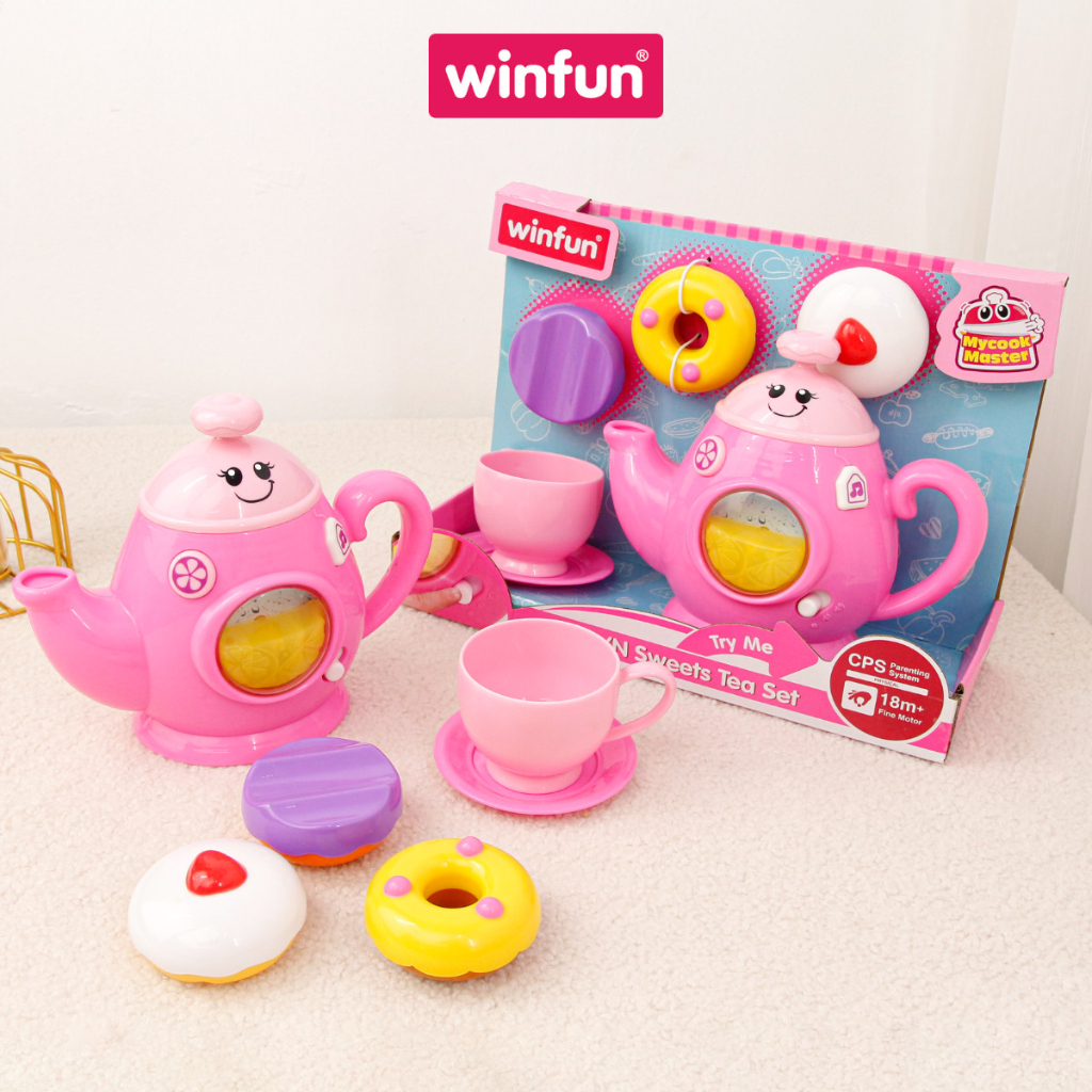 Set đồ chơi nhà bếp pha trà vui vẻ có nhạc Winfun 0754 - đồ chơi hướng nghiệp sáng tạo cho bé